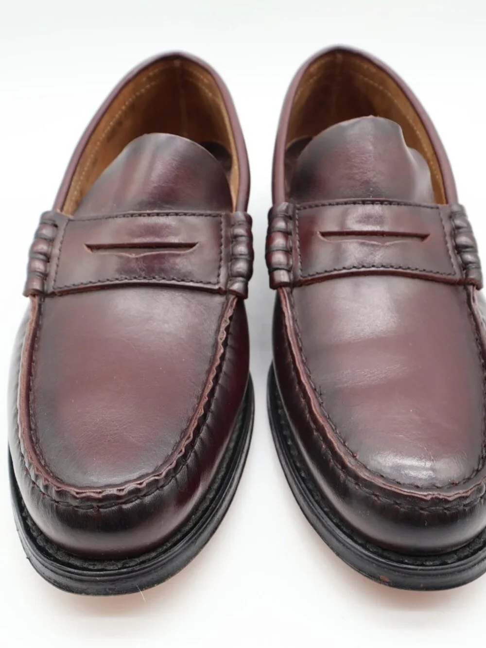 Barclay Vintage 70s 80s Mens 8 D Burgundy Leather Penny Loafers